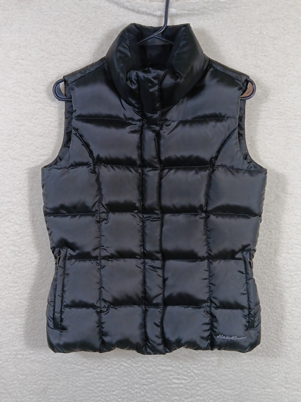Eddie Bauer Vest Mens Small Black Premium Goose Down Puffer Outdoor